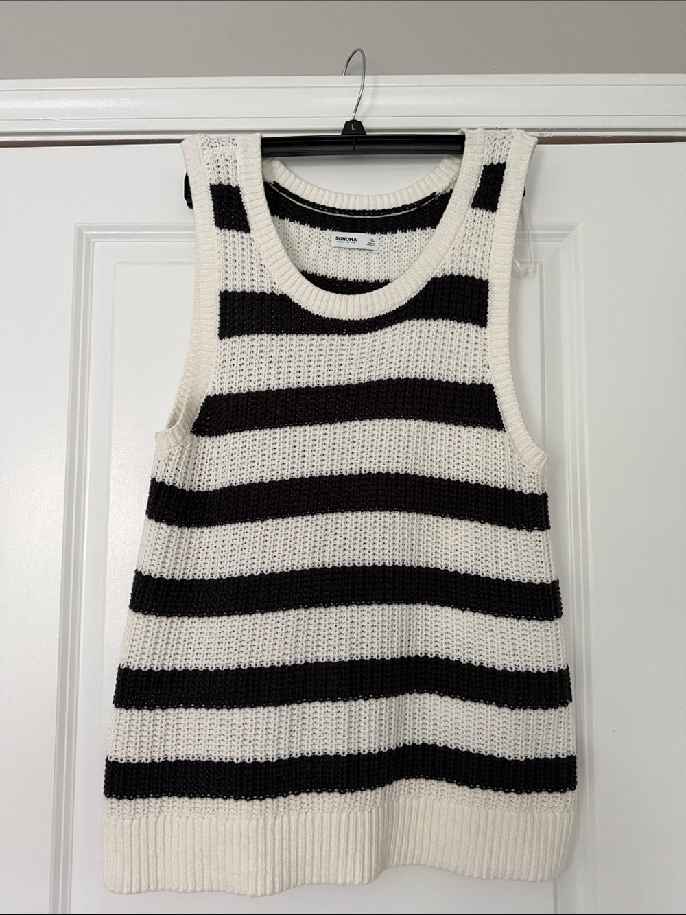 Sonoma Navy Blue & White Striped Knit Tank